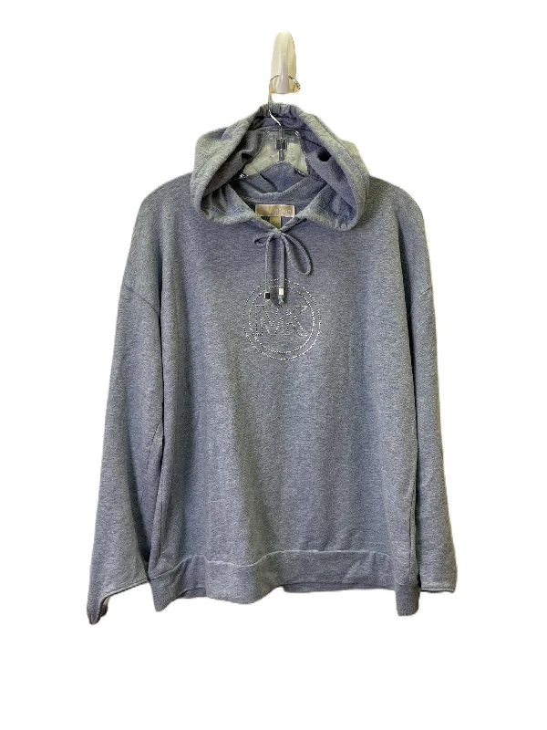 Fringe cotton sweatshirts navy -Sweatshirt Hoodie By Michael By Michael Kors In Blue, Size: M