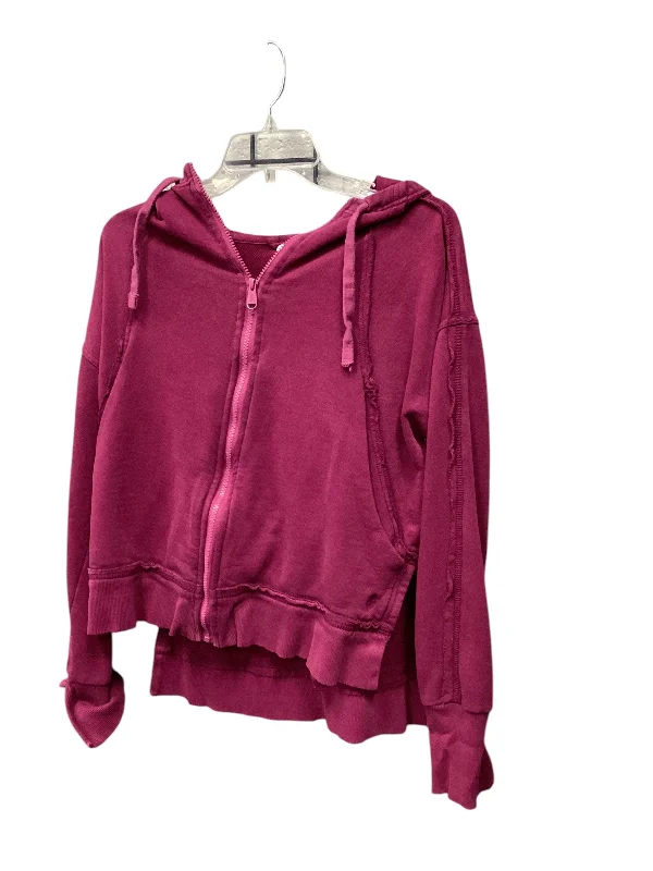 Textured sweatshirts woven gold -Athletic Sweatshirt Hoodie By Free People In Purple, Size: Xs