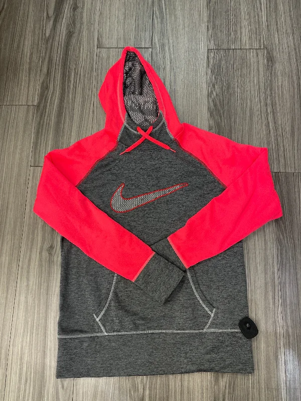 Satin cotton sweatshirts white -Athletic Sweatshirt Hoodie By Nike In Grey & Pink, Size: L