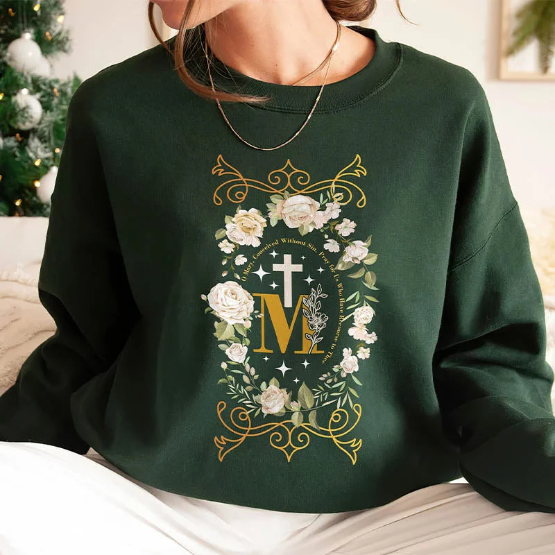 Mesh fleece sweatshirts grey -Marian Cross Medal Sweatshirt