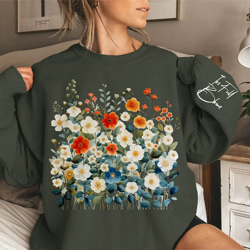 Terry sweatshirts soft tan -Gardening Plant Lover Flowe Sweatshirt