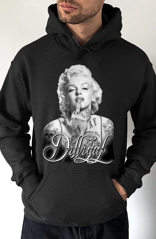 Metallic cotton hoodie bronze -Marilyn Kiss Attitude Pullover Hoodie