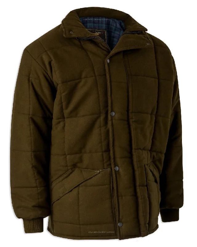 Corduroy puffer jacket navy -Bronte Quilted Moleskin Jacket