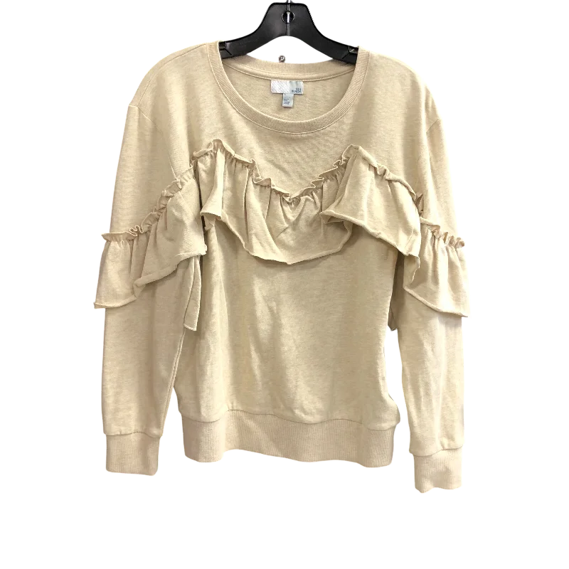 Oversized cotton sweatshirts black -Sweatshirt Collar By 14th And Union In Beige, Size: S