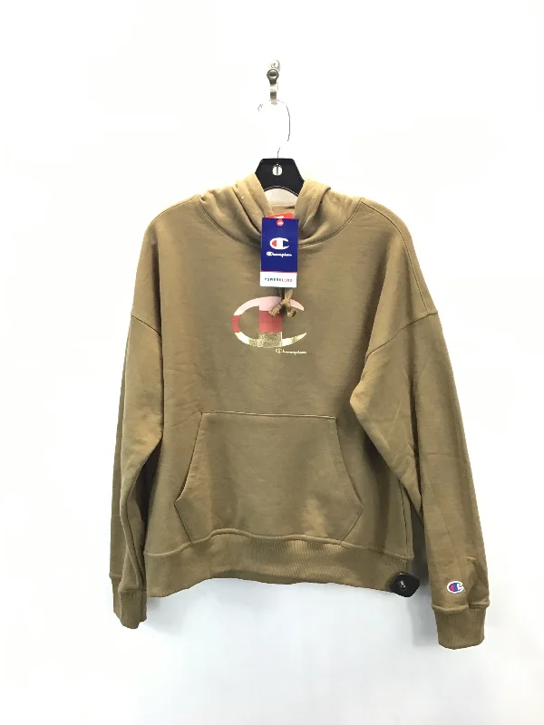 Mesh fleece sweatshirts blue -Sweatshirt Hoodie By Champion In Brown, Size: M