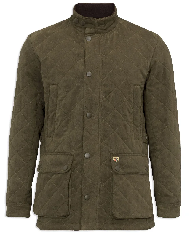 Plaid shearling jacket brown -Alan Paine Felwell Quilted Jacket