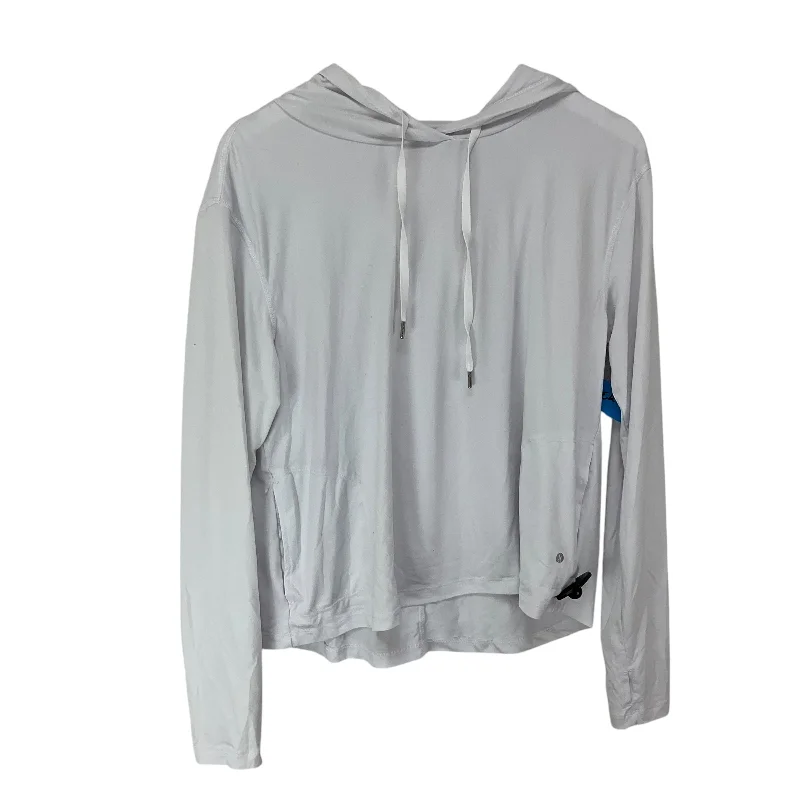 Hoodless cotton sweatshirts blue -Athletic Sweatshirt Hoodie By Clothes Mentor In White, Size: L