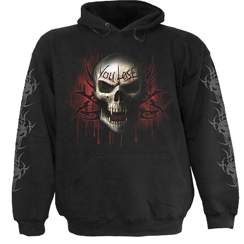 Embroidered cotton hoodie white -GAME OVER - Hoody Black