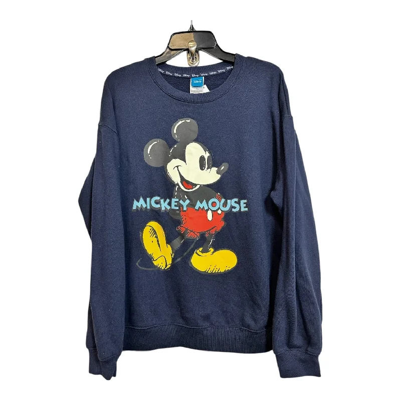 Sherpa pullover sweatshirts blue -Mickey Mouse Sweatshirt Crewneck By Cmf In Disney, Size: L