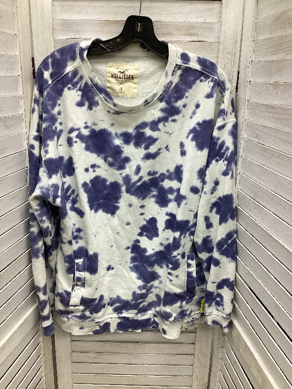 Sherpa sweatshirts fuzzy navy -Sweatshirt Crewneck By Hollister In Tie Dye Print, Size: S