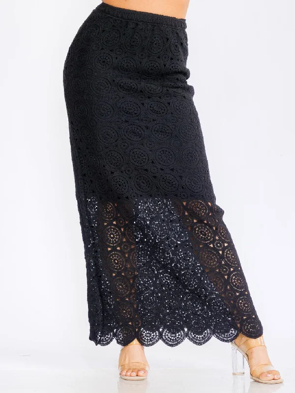 free roam skirts -Knit Detailed Maxi Skirt