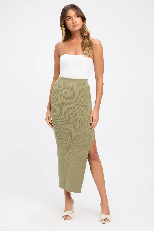 past snap skirts -Lola Split Midi Skirt