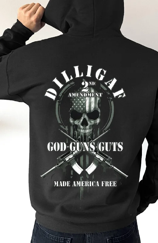 Sherpa pullover hoodie navy -GOD GUNS GUTS Pullover Hoodie