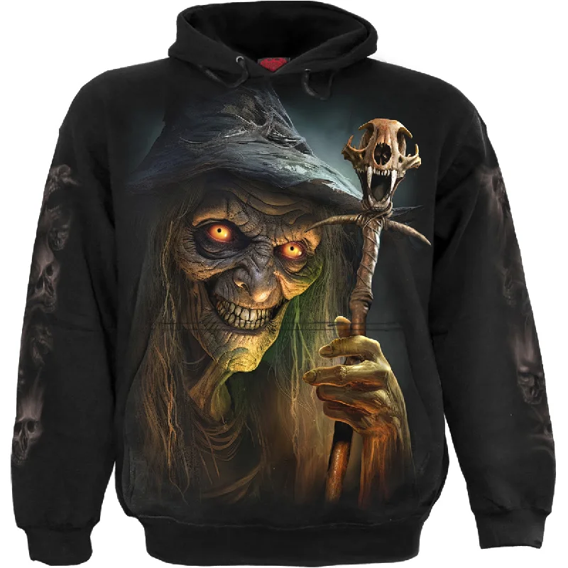 Textured hoodie woven gold -WITCH'S BREW - Hoody Black