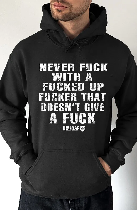 Neon green hoodie bold -Fucked Up Fucker Pullover Hoodie