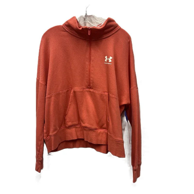 Velvet crewneck sweatshirts grey -Athletic Sweatshirt Collar By Under Armour In Orange, Size: Xl