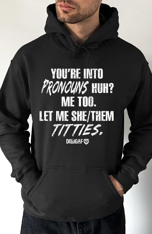 Cropped cotton hoodie mustard -You're Into Pronouns Huh? Pullover Hoodie