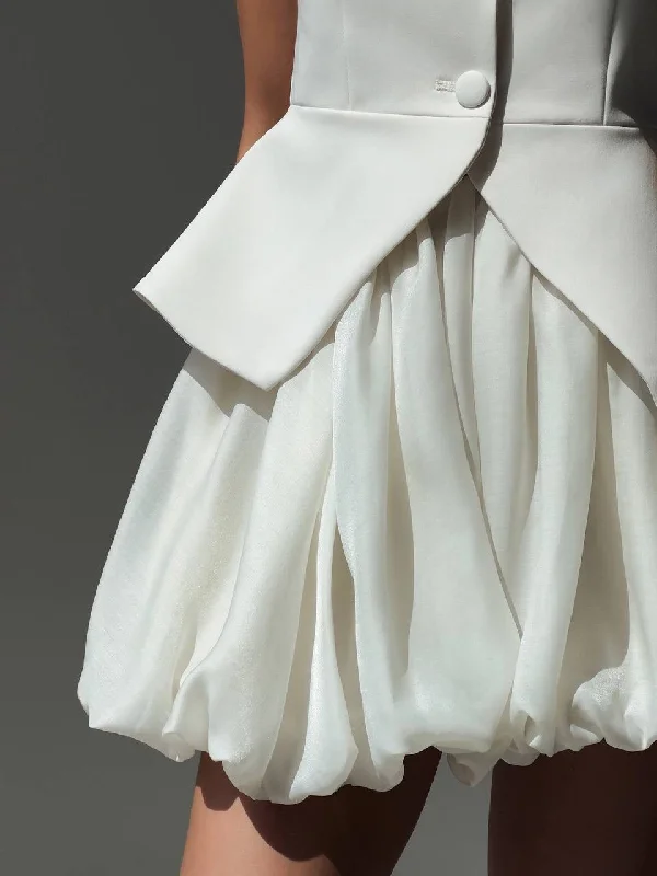 dune calm skirts -Elegant White Bubble Skirt