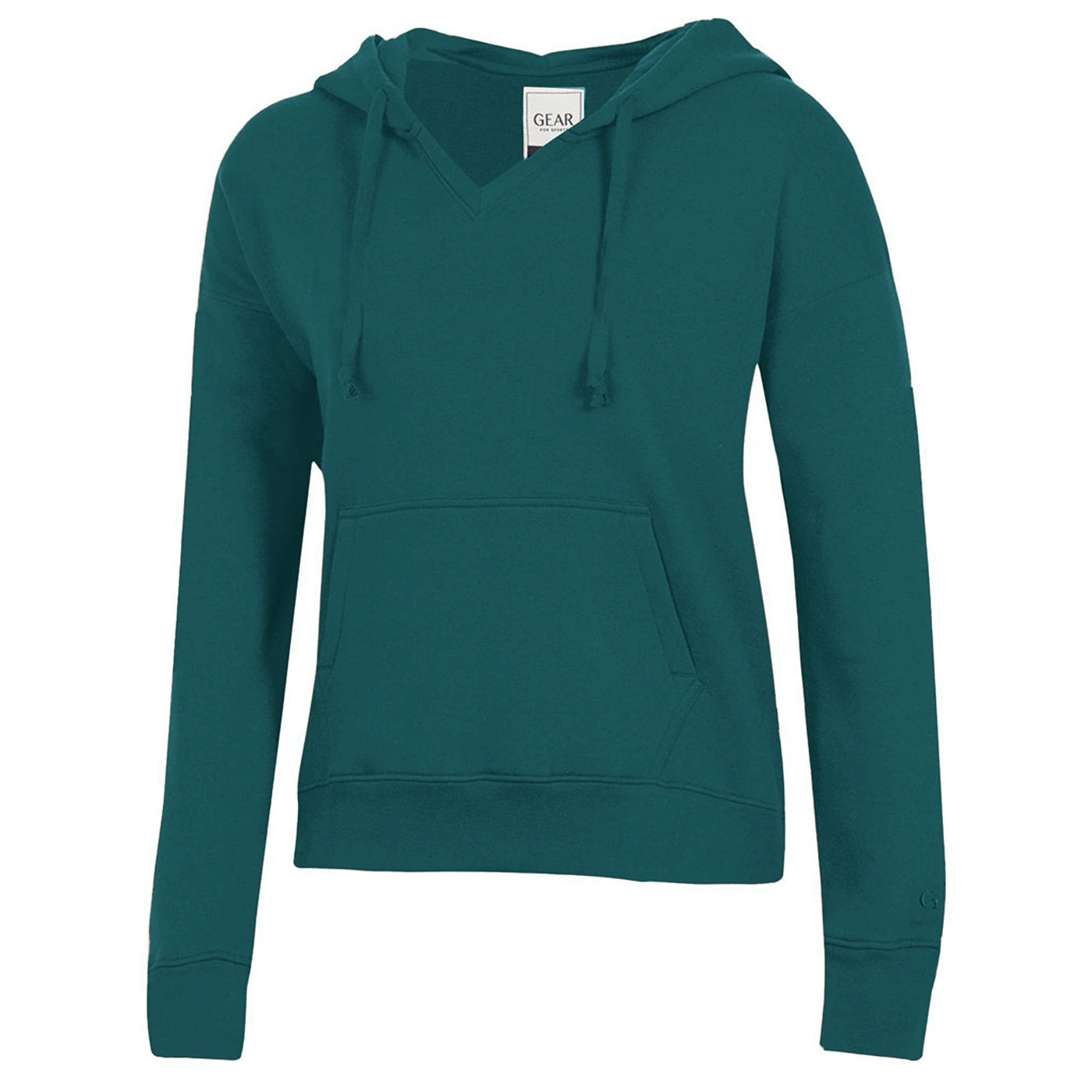 Pinstripe fleece hoodie blue -Sea Green Hooded Sweatshirt