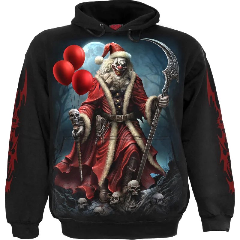 Tie-dye fleece hoodie navy -SANTA CLOWN - Hoody Black