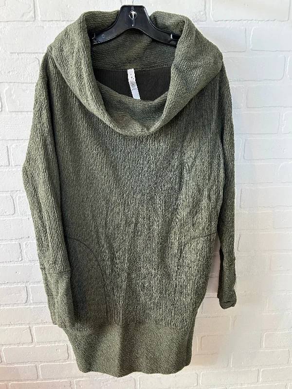 Metallic fleece sweatshirts silver -Athletic Sweatshirt Collar By Lululemon In Green, Size: M