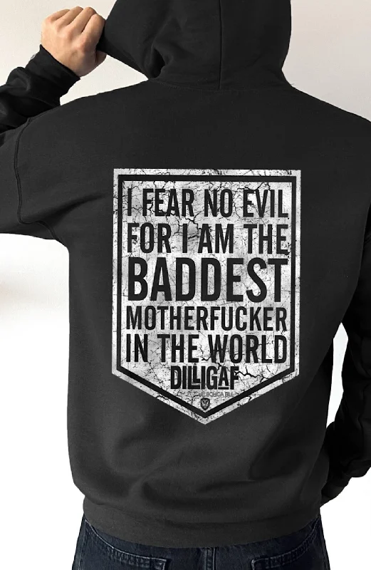 Pinstripe fleece hoodie green -Dilligaf I Fear No Evil Pullover Hoody