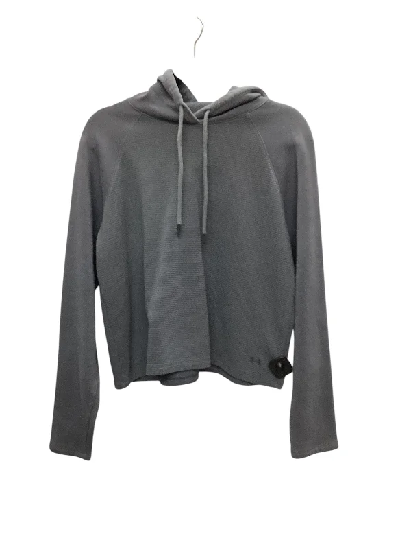 Long cotton sweatshirts navy -Sweatshirt Hoodie By Under Armour In Grey, Size: M