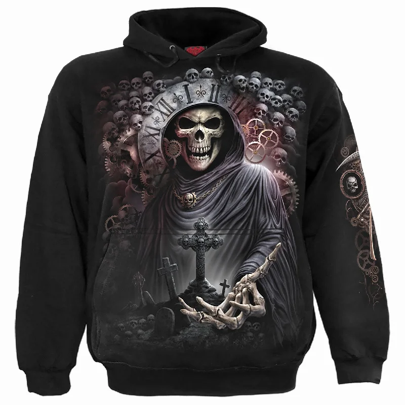 Sherpa pullover hoodie black -REAPER TIME - Hoody Black