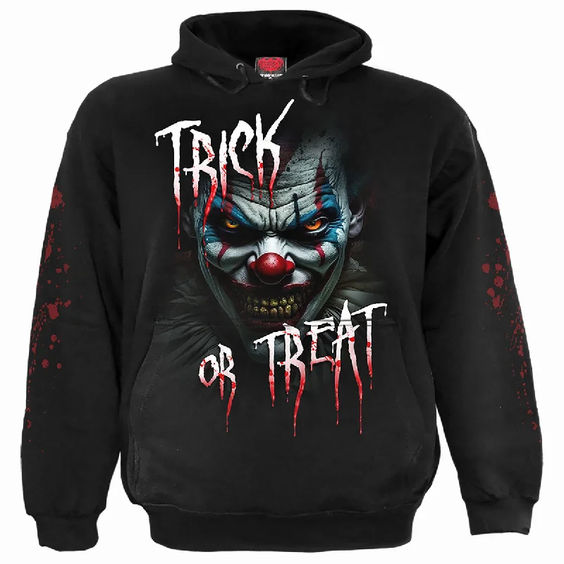 Fringe fleece hoodie white -TRICK OR TREAT - Hoody Black