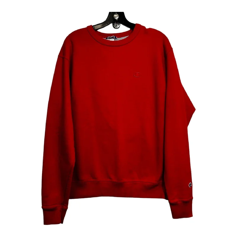 Pinstripe cotton sweatshirts navy -Sweatshirt Crewneck By Champion In Red, Size: M