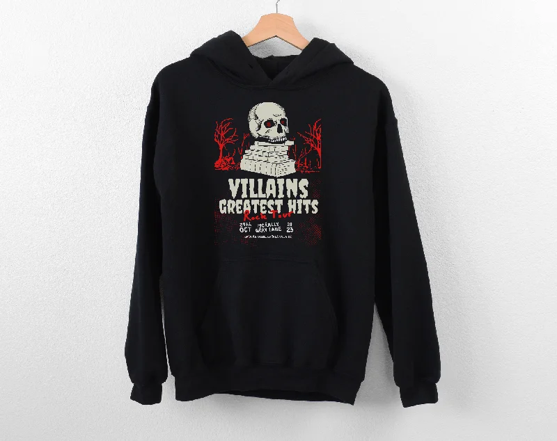 Fringe fleece hoodie black -villains greatest hits rock tour hoodie