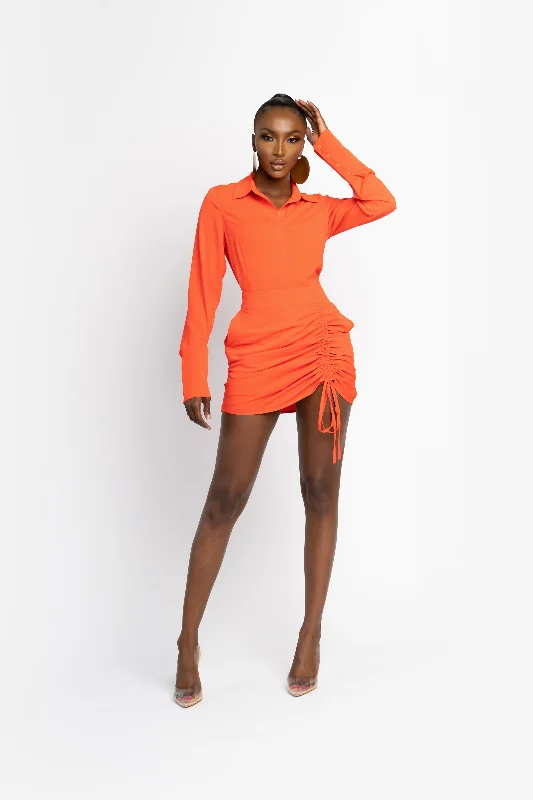 wild bold skirts -NEON ORANGE ESTA mini skirt