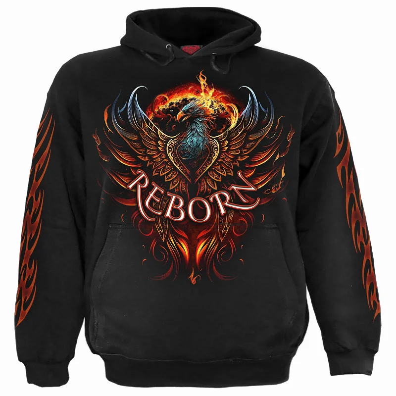 Tie-dye fleece hoodie red -ASHES REBORN - Hoody Black