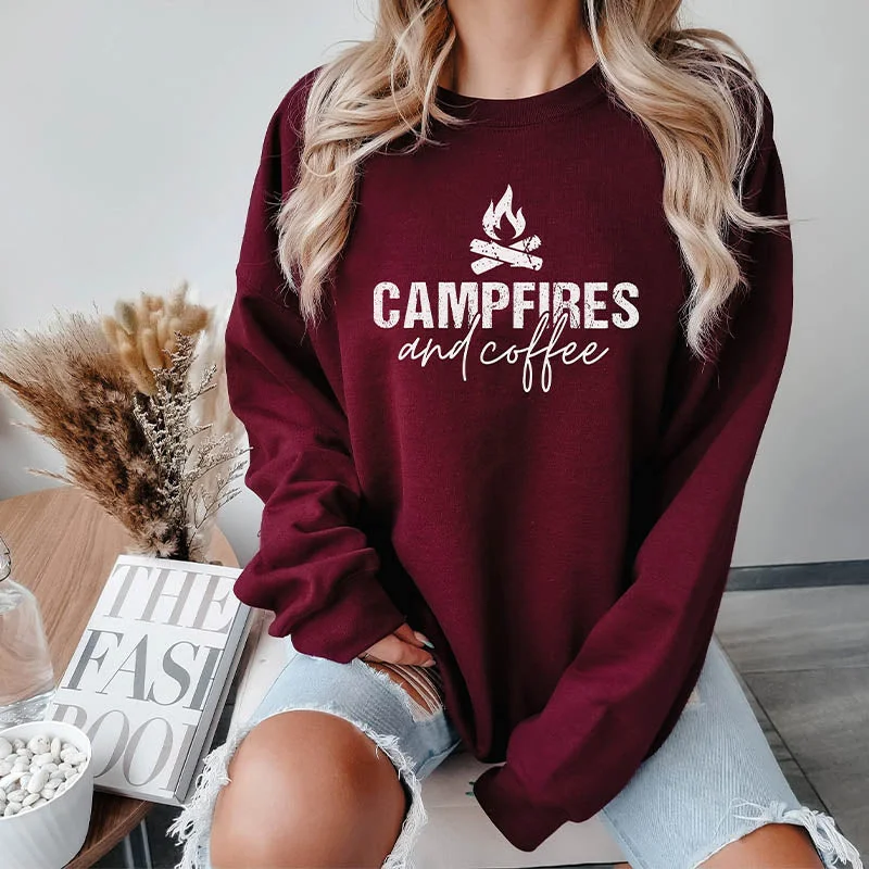 Fringe cotton sweatshirts navy -Campfires Outdoor Adventure Sweatshirt