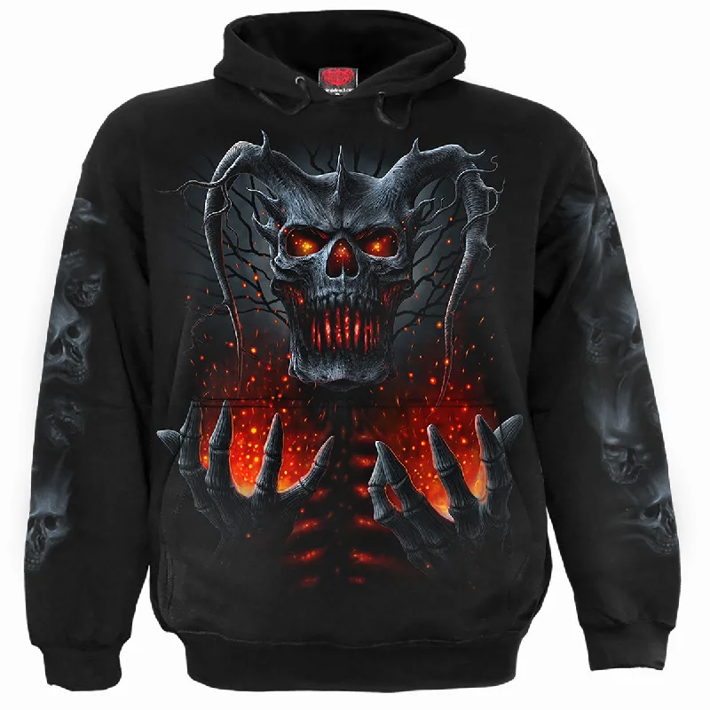 Tie-dye fleece hoodie blue -DEATH EMBERS - Hoody Black