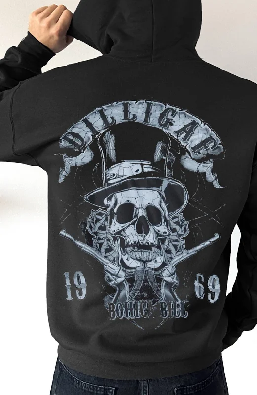 Cropped fleece hoodie grey -The Gunslinger from Hell Pullover Hoodie