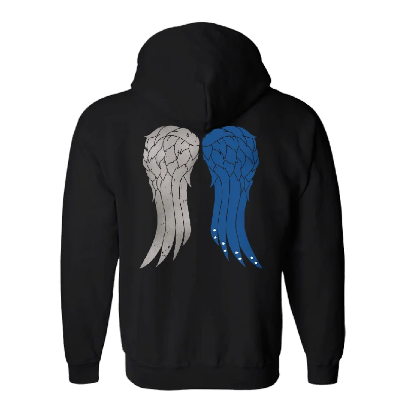 Metallic cotton hoodie silver -The Walking Dead Daryl's Wings Zip Up Hooded Sweatshirt