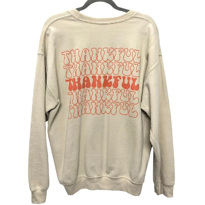 Textured cotton sweatshirts blue -Sweatshirt Crewneck By Gildan In Beige, Size: L