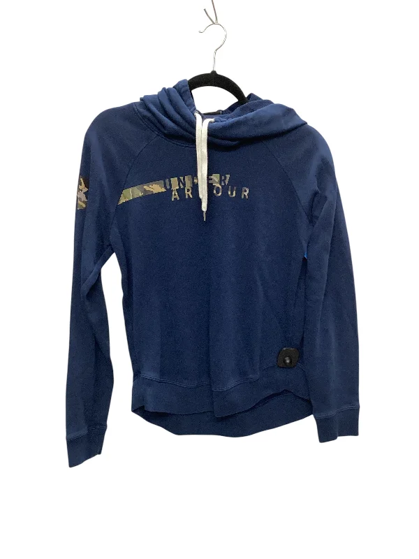 Satin cotton sweatshirts black -Sweatshirt Hoodie By Under Armour In Blue, Size: S