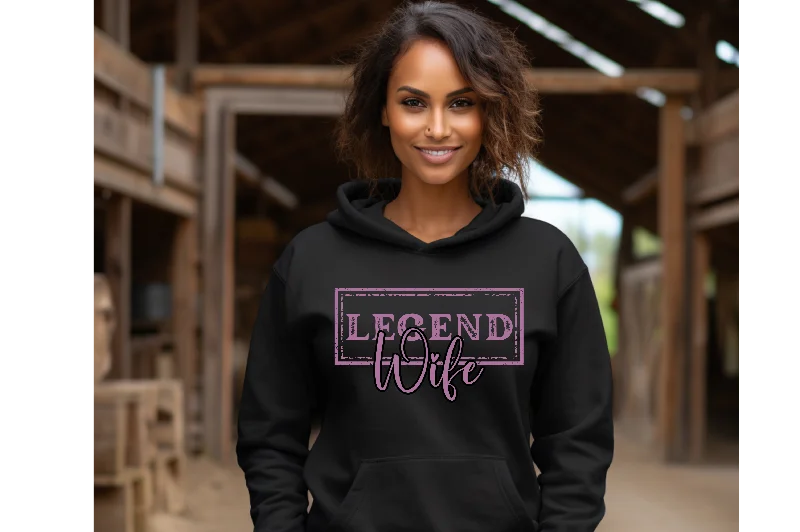 Long cotton hoodie red -Legend Wife Hoodie