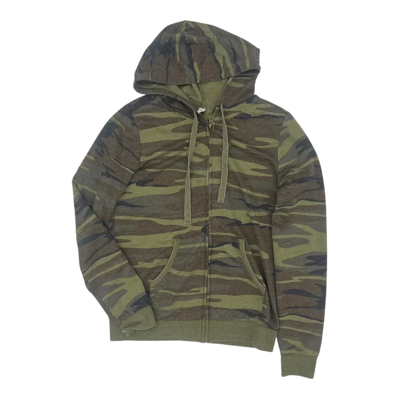 Metallic cotton sweatshirts bronze -Sweatshirt Hoodie By Z Supply In Camouflage Print, Size:M