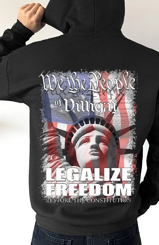 Pinstripe fleece hoodie tan -Legalize Freedom Pullover Hoodie