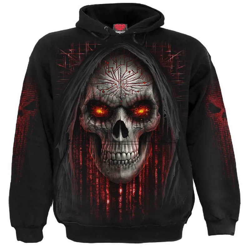 Metallic fleece hoodie gold -CYBER DEATH - Hoody Black