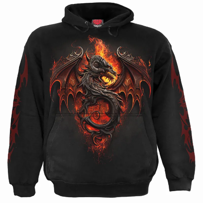 Mesh fleece hoodie white -INFERNAL DUEL - Hoody Black