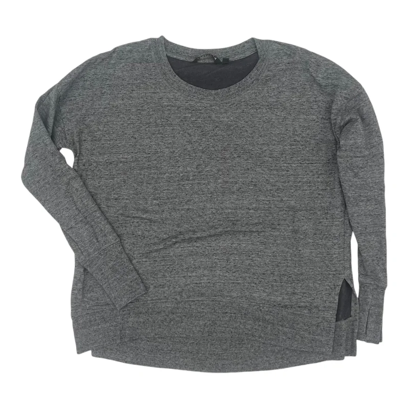 Oversized cotton sweatshirts blue -Athletic Sweatshirt Crewneck By Athleta In Grey, Size:L