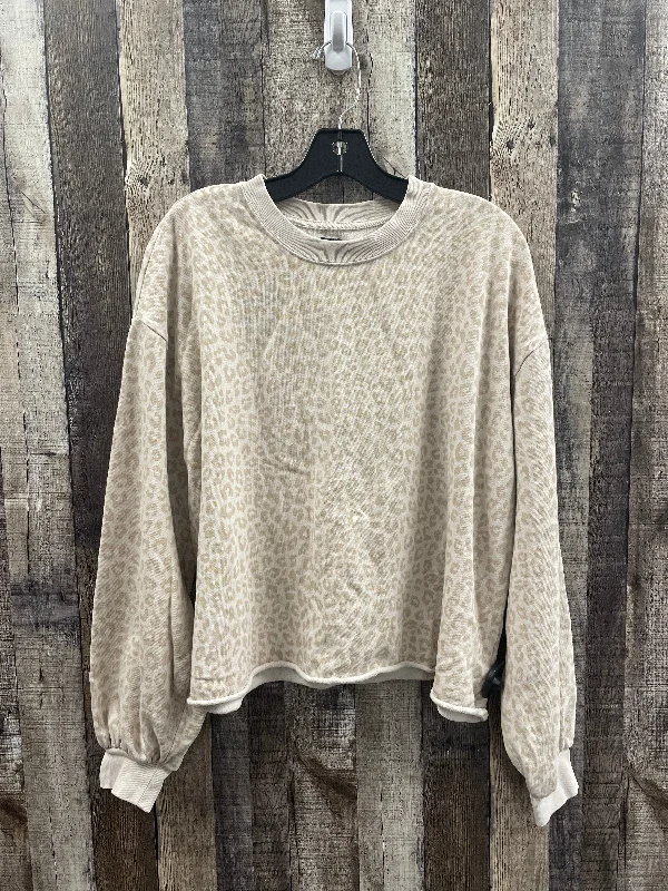 Velvet pullover sweatshirts tan -Sweatshirt Crewneck By Gap In Animal Print, Size: M