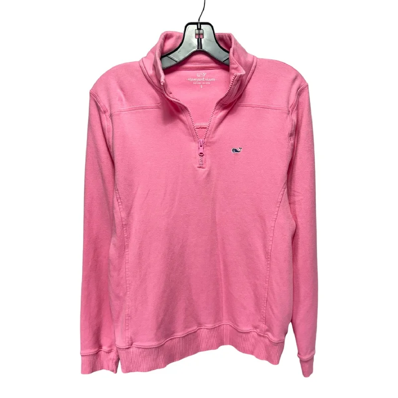 Striped fleece sweatshirts tan -Athletic Sweatshirt Collar By Vineyard Vines In Pink, Size: S