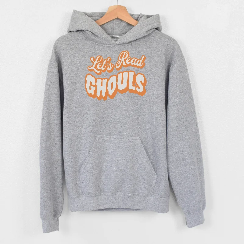 Metallic fleece hoodie silver -let's read ghouls hoodie