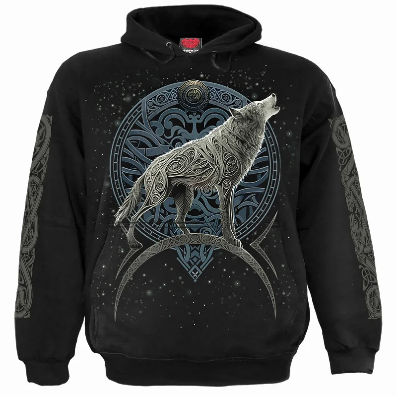 Textured fleece hoodie purple -CELTIC WOLF - Hoody Black