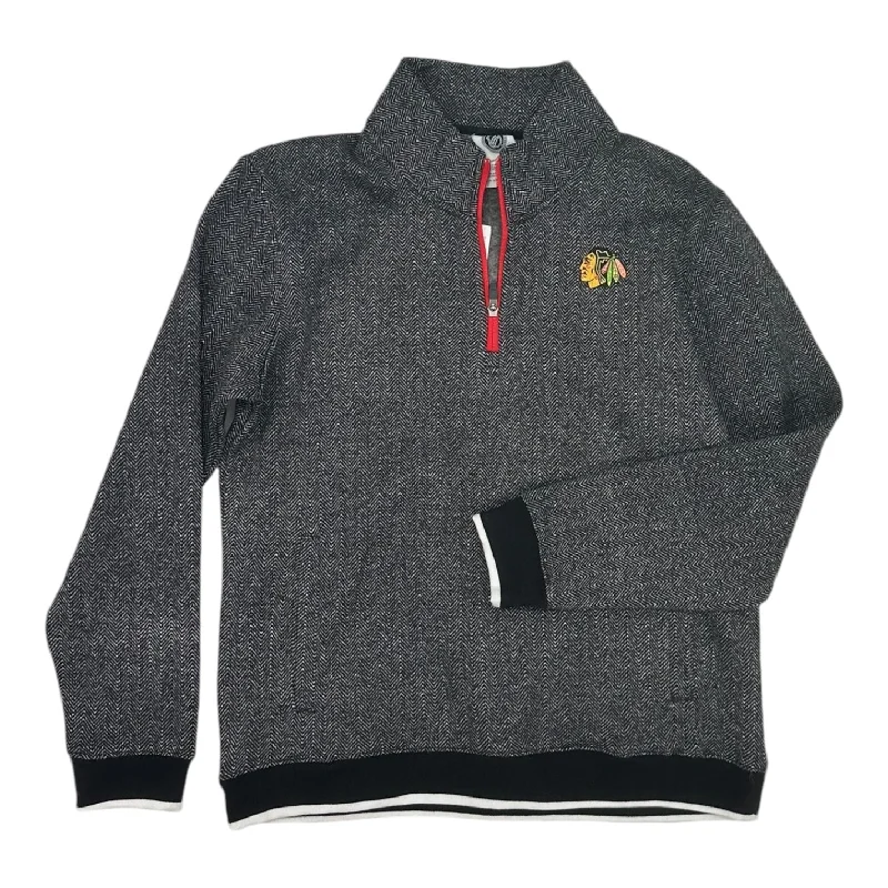 Embroidered fleece sweatshirts blue -Athletic Sweatshirt Collar By Nhl In Grey, Size:L